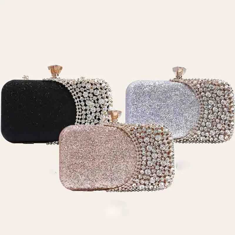 CMM Sparkly Rhinestone Jewelry Evening Handbags Women Sequined Diamond Banquet Glitter Clutch Purse Shoulder Chain Messenger Bags 240903
