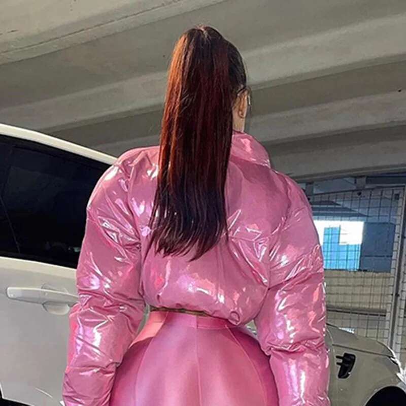 Best-seller Mode Couleur Vive Coton Automne Et Hiver Femmes Coupe Épicée Fille Style Tendance Cardigan À Fermeture Éclair Col Haut Chaud Manteau