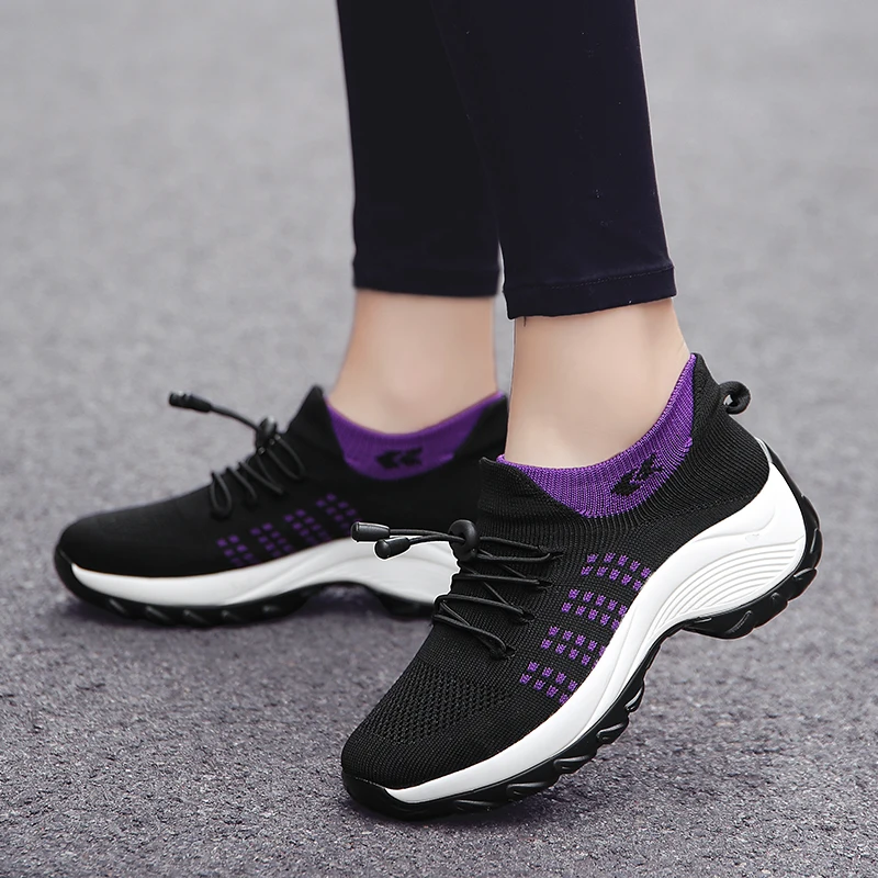 Autumn And Winter Lady Large Size High Elastic Soc Shoes Women Outdoor Fashion Running 2330