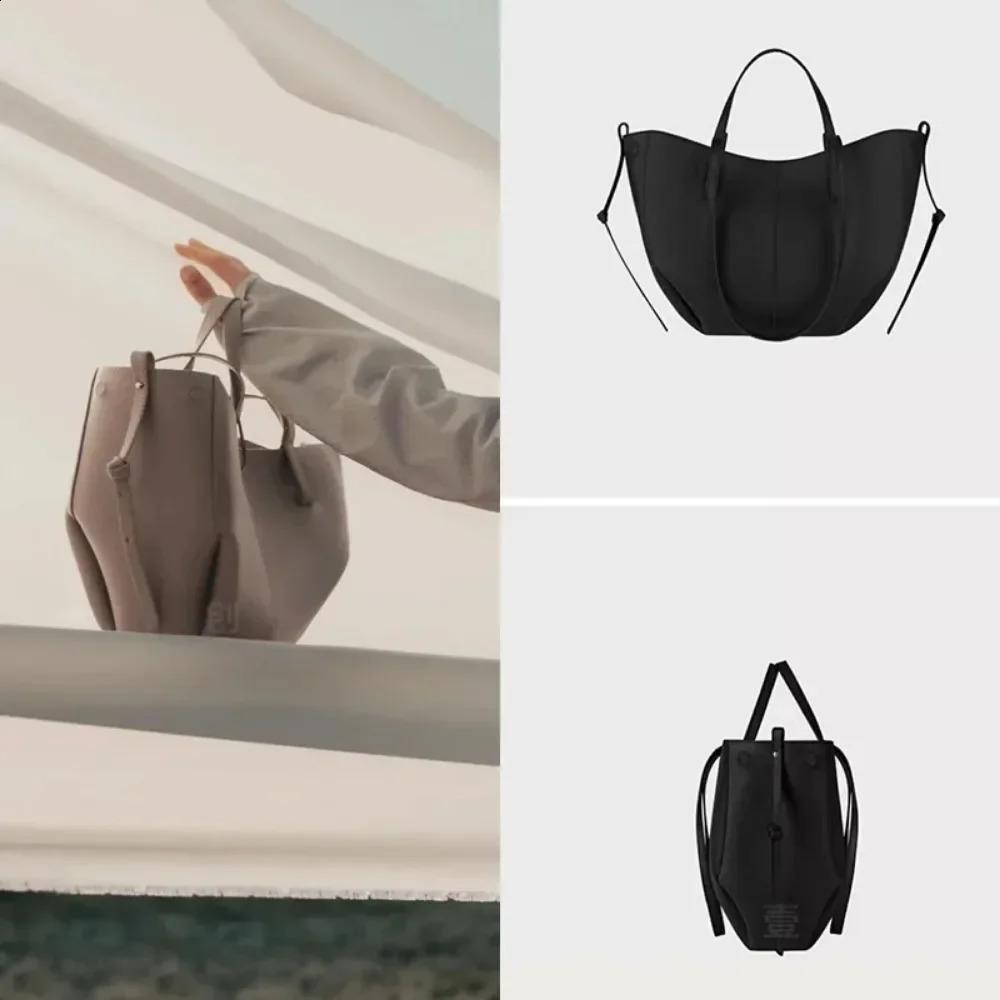 3 DOIAESKV Wing Bag niche retro European and American portable bucket bottom womens leather bag 240902 4