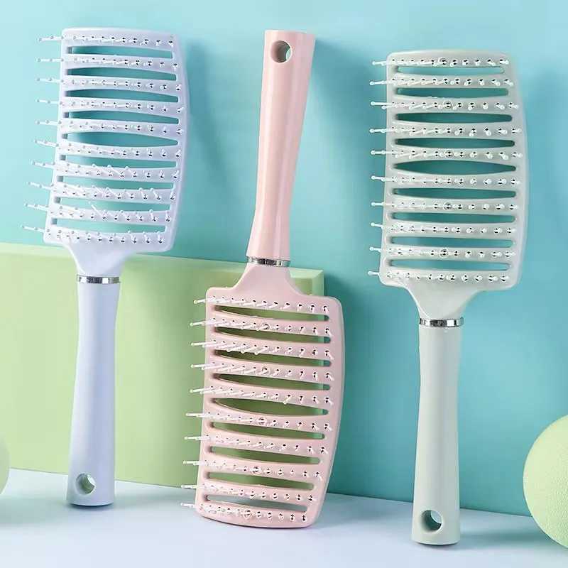 brosses à cheveux peigne de massage de brosse courbée démêlant les brosses à cheveux portables pour les femmes brosses de style bouclé raide