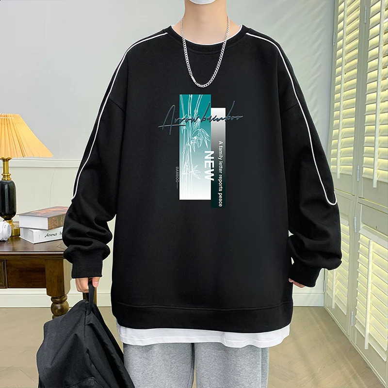 Fashion Spring Autumn Mens Sweatshirts Streetwear Loose Hoodies Outdoor Sports Casual Pullovers Youth Tops Hoody Clothing 240902