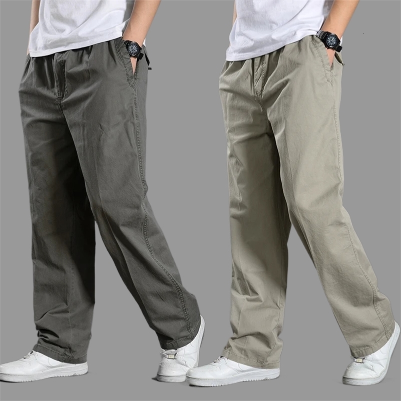 95Cotton Mens Cargo Pants Summer Work Wear Spring In Large Size Casual Climbing Joggers Sweatpants Hombre Autumn Trousers y240902