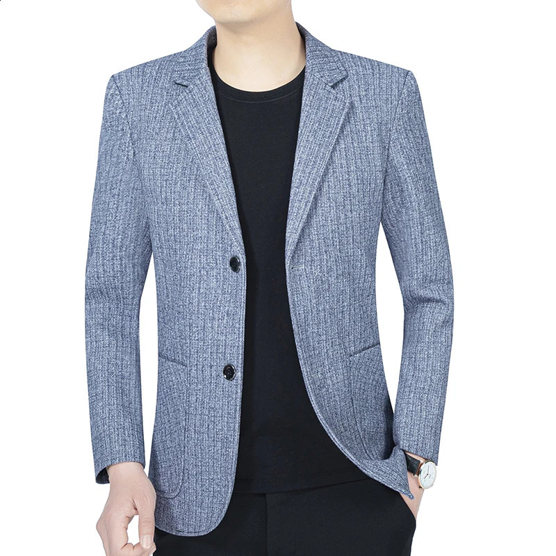 Blazer de haute qualité Mens British Style Businet Business Casual Elegant Fashion haut de gamme Simple Gentleman Formal Fitting Coat 240902