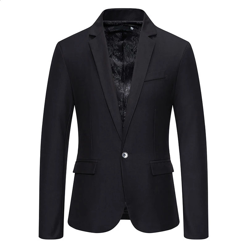 Blazer Mens Fashion Business Gentleman Business Paisley Lieb British Style Casual Hosting Solid Color Banquet Suit 240902