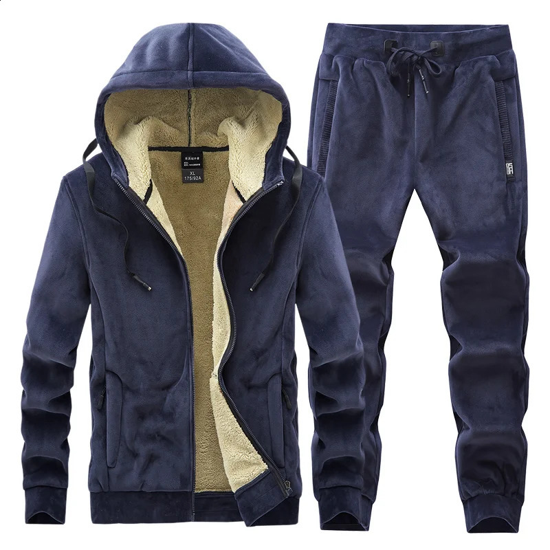Cashmere Thick Warm Autumn Mens Track Clothing Zipper Hoodie Sweater Pants Set Casual Mens Clothing Womens Track Clothing 240903