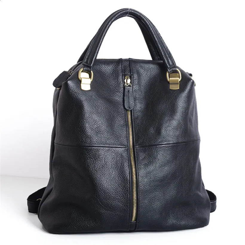 Women Leather Backpacks black Multi-purpose Dual-use womens backpack black Soft Leather Casual Daypacks Travel Ladies Bagpack 240903