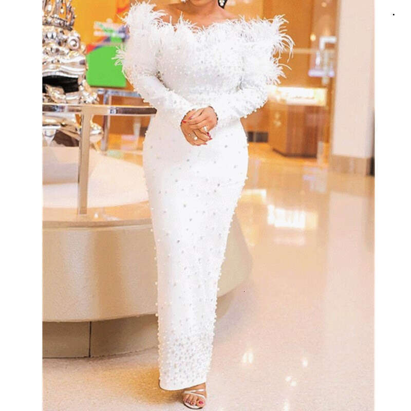 Plus Evening Dresses Size Illusion Long Sleeves Elegant Dubai Arabic Sequins Prom Gowns Party Dress
