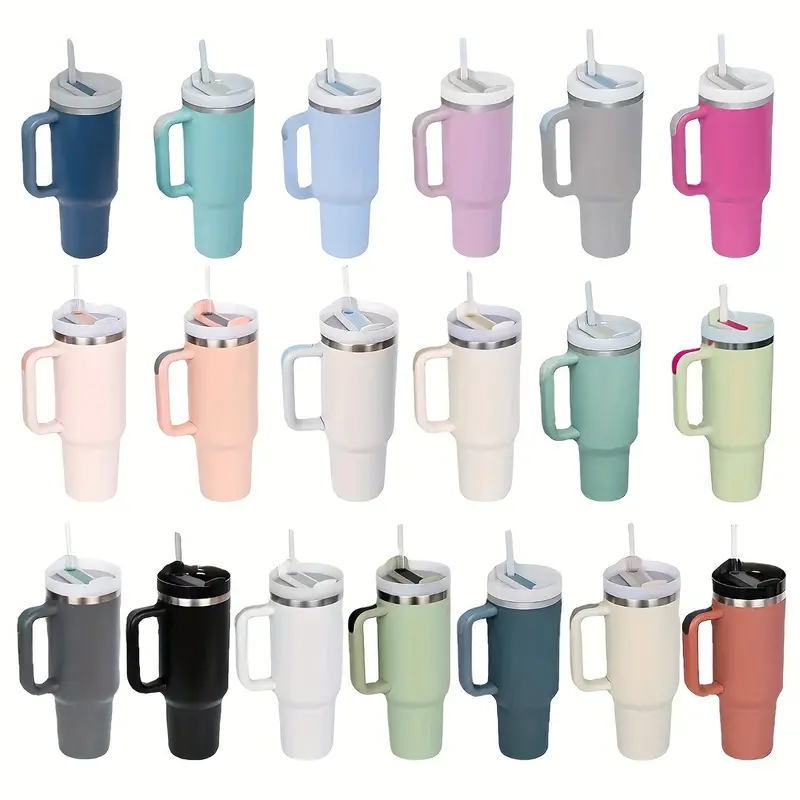 US STOCK 40oz Mug Tumbler With Handle Insulated Tumblers Lids Straw 40 oz Stainless Steel Coffee Termos Cup ready to ship Vacuum Insulated Water-image-691900555