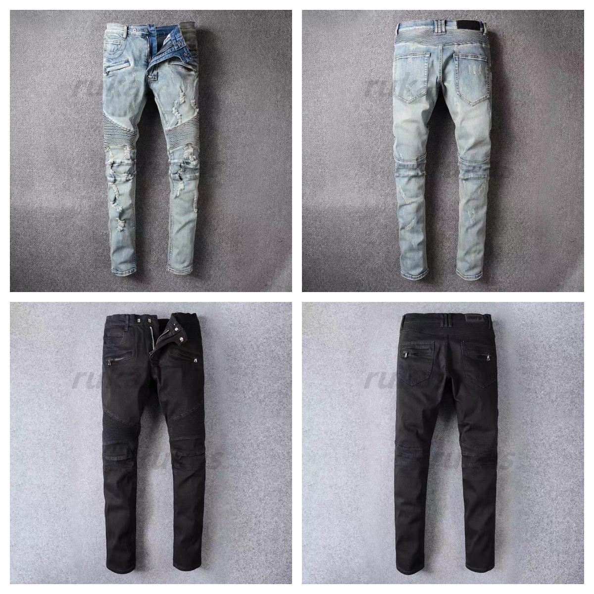 Designers Jeans pour hommes Pantalon ajusté en détresse Créateur de mode Droit Biker Hole Stretch Denim Casual Jean Pantalon Skinny pour hommes