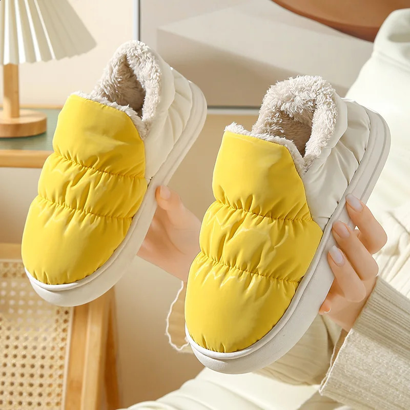 Indoor Sliding Block Womens Winter Warm Apartment Soft and Fluffy Mens Casual Comfortable Plush Shoes Anti slip Fashion Couple Home Fur Sliding Bloc