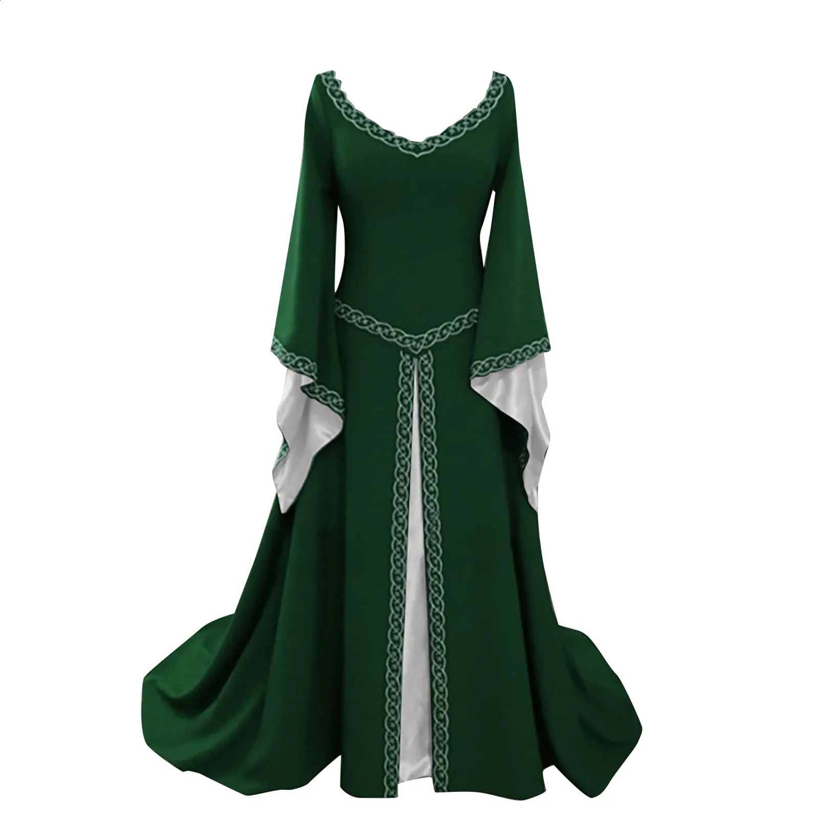 Halloween womens European medieval retro princess role-playing costume long dress elegant witch square collar dress 240904