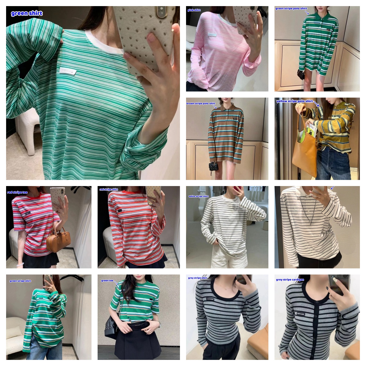 Fashion Designer Women's Base Stripe Top Shirt Shirts Cardigan Home clothing Shirt SML-image-956442865