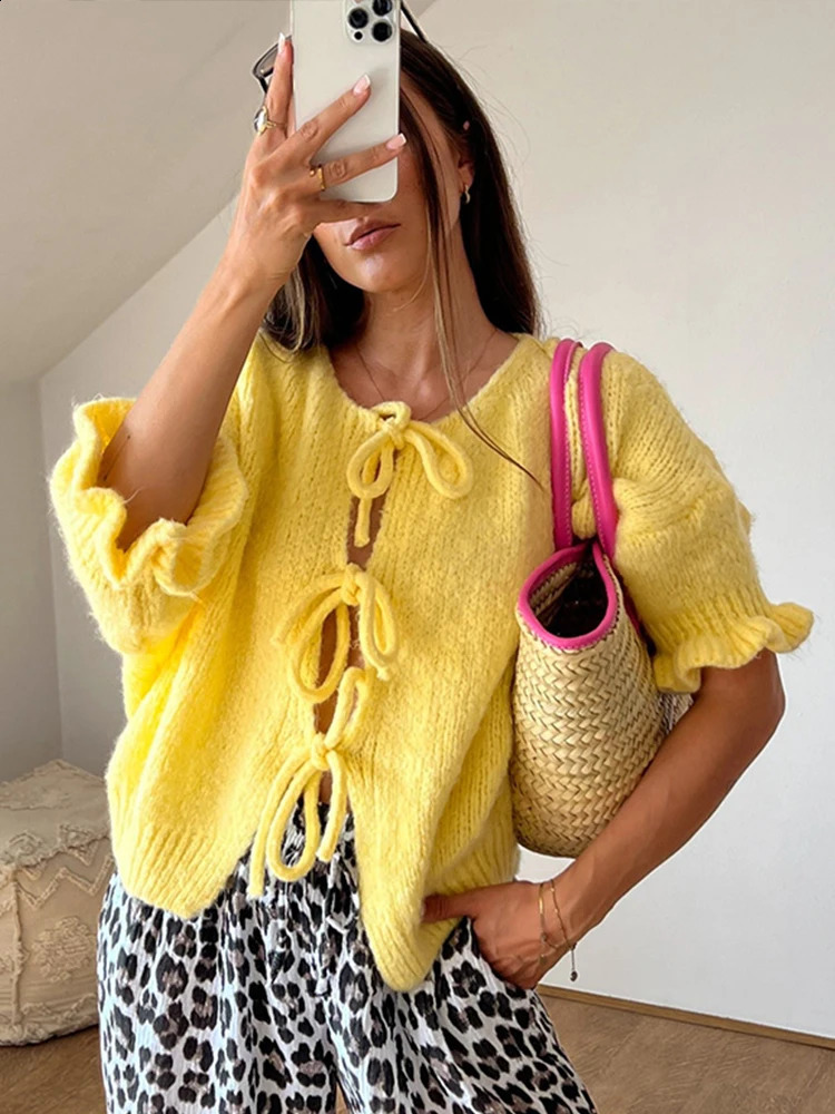 Fashion Solid Lace Knitted Cardigan for Womens 2024 Autumn/Winter Elegant O-neck Sweater Fashion Womens Knitted Coat 240904