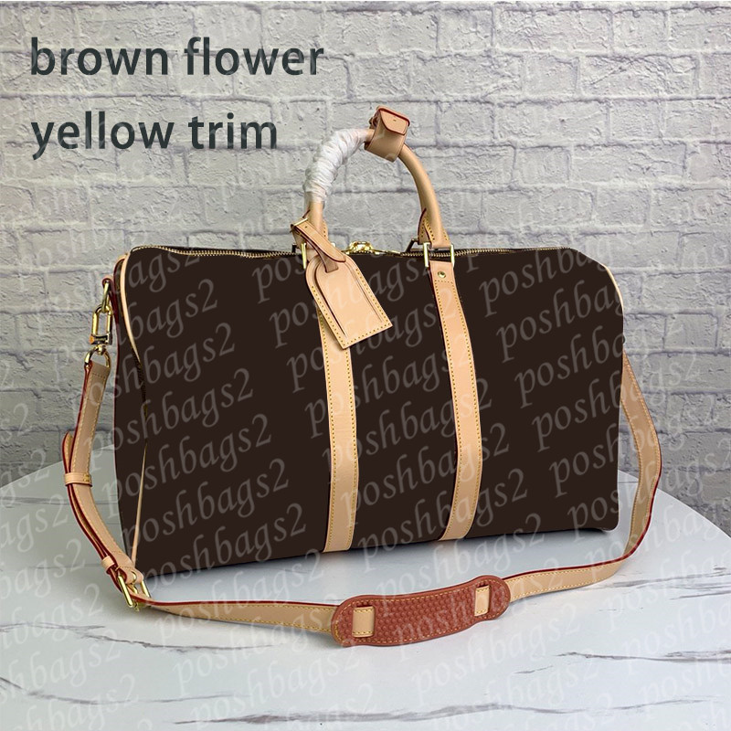 Trendy Duffel For Men And Women's Travel Bags Genuine Leather Trim Duffels Bags for Sales