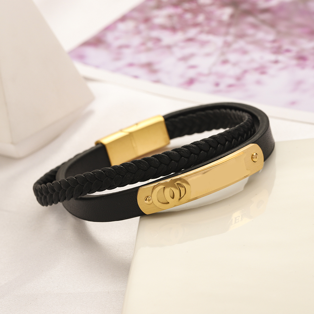 Bangles Bangle Round Crystal Charm Bracelets Women Pendant 18K Gold Plated Stainless Steel Wristband Cuff Fashion Accessories High Quality Jewelr-image-829626561