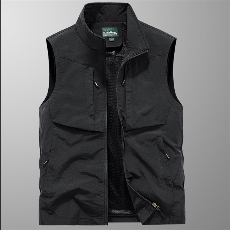 Spring and Autumn Mens Outdoor Fishing Vest QuickDryTravel Jogging Running Sport Casual Loose Sleeveless Mesh Waistcoat Jacket y240905