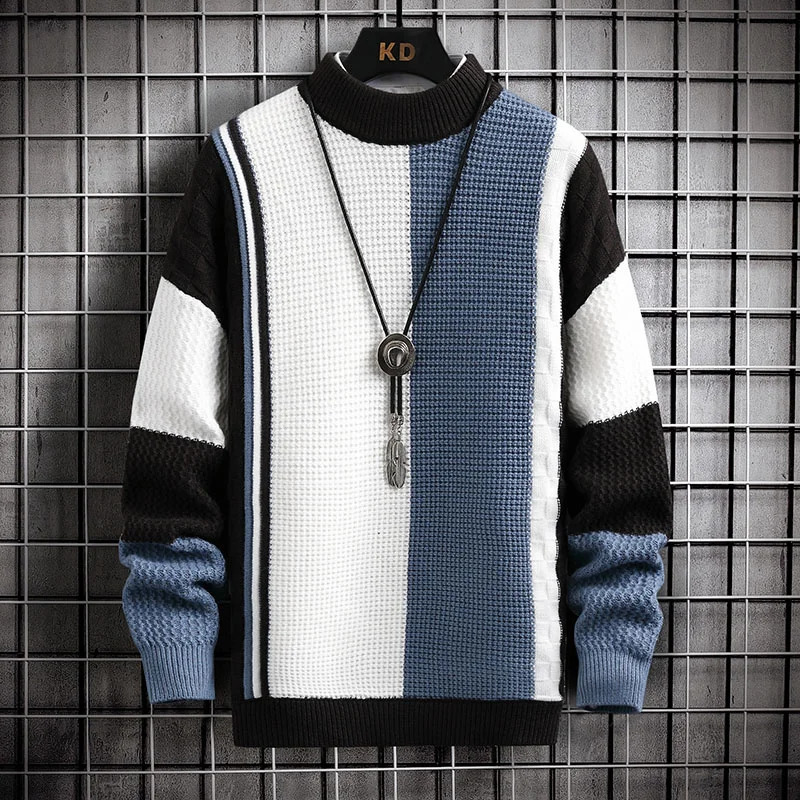2024 Hiver Patch devoirs pull Harajuku hommes épais pull chaud col de tortue tirant de haute qualité hommes pull de noël 240904