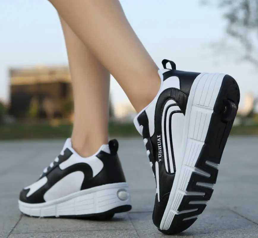 Inline Roller Skates s Roller Sneaker 2 Wheels 1 Wheels Outdoor Indoor Skating Shoes Detachable s Skates Breathable Blade Boy Flying Shoes Gear H-image-1017651224