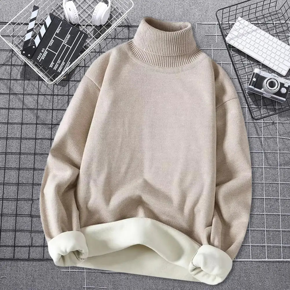 Poulable d'hiver pour hommes épais couleurs un color cool haut de cou collé de protection contre le rythme froid élastique collier doux collier