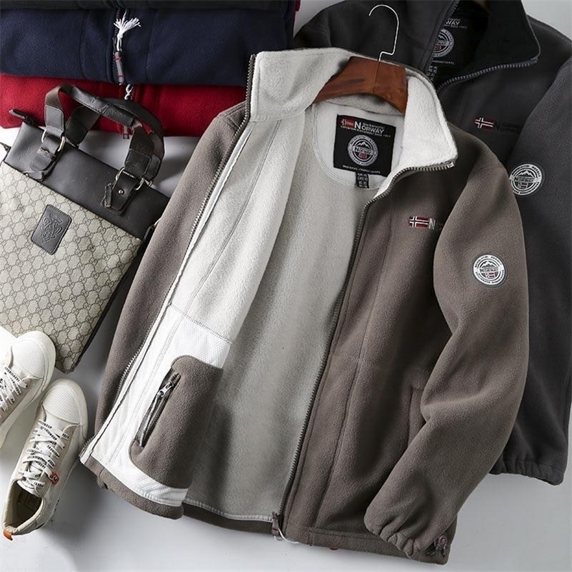 Winter Mens Clothing Fleece Jacket Pocket Solid Color Casual Polar ColdProof Thickened Male Warm Clothes Outwear y240905