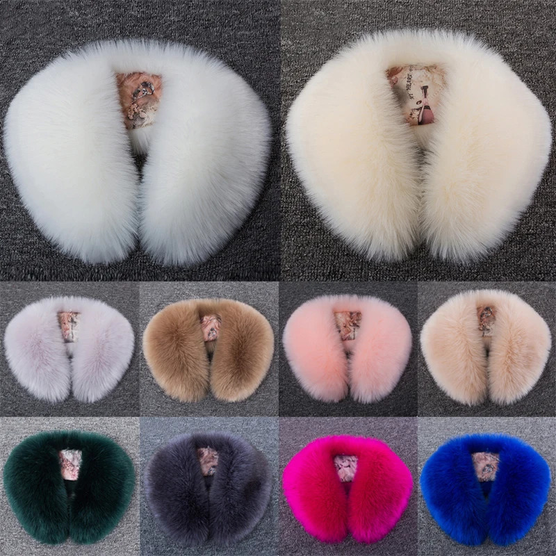 Winter Warm Womens Artificial Fur Scarf Shawl Plush Fake Fur Collar Fluffy Collar Soft Warm Coat 240906