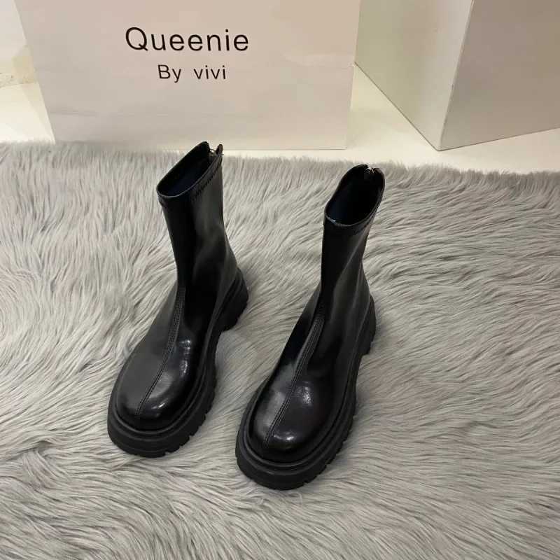Bottes chaudes de haute qualité Chaussures chaudes blanches à semelles épais Nouveaux chaussures de cheville coréen marron marron