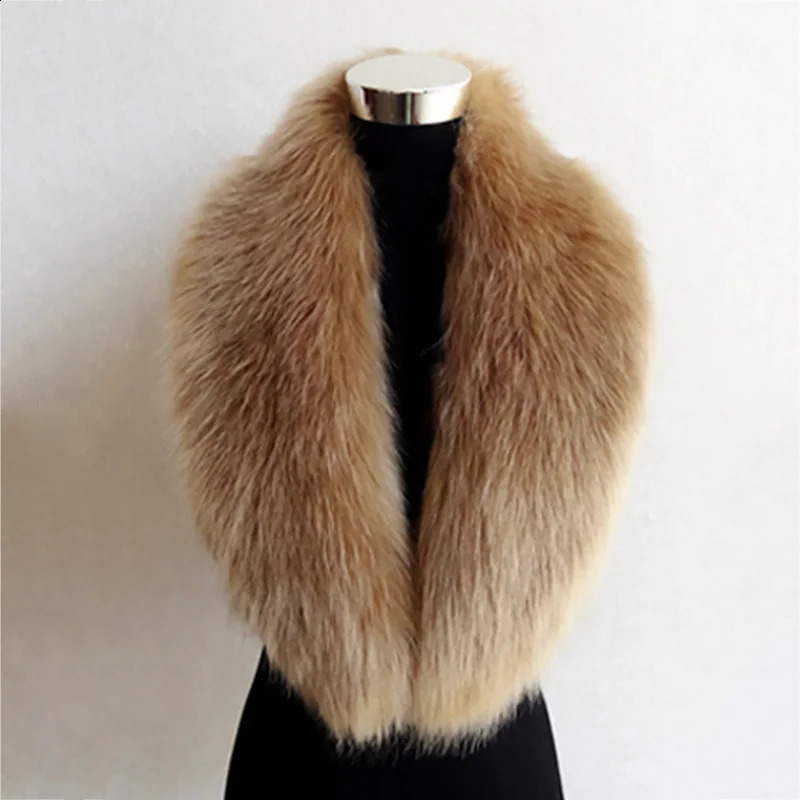 100CM Womens Artificial Fox Fur Collar Scarf Thick Fur Shawl Collar Autumn/Winter Collar Warm Solid Color Scarf 240906