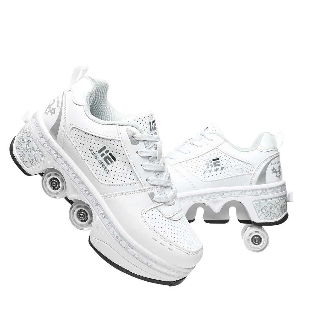 Inline Roller Skates Unisex Four-Wheel Roller Skate Shoes Casual Deformation Parkour Sneakers s Skates Stage personalized Sport Shoes No logo R25-image-1017658401