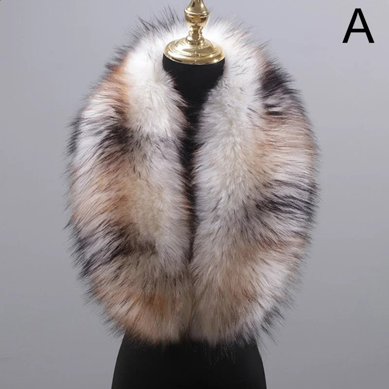 50cm artificial fur collar winter faux fur coat scarf womens collar warm and fluffy shawl womens fabric accessories 240906