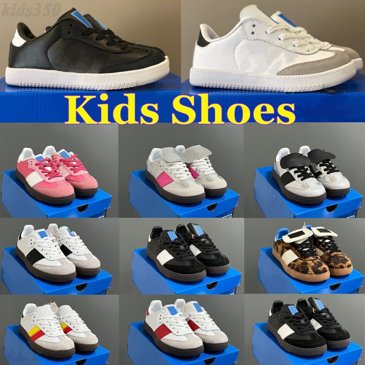 Kids shoes Toddler Sneakers Children Skateboarding shoes designer pink Silver BLACK white grey color Infant Boys Girls Baby Trainers-image-940855678