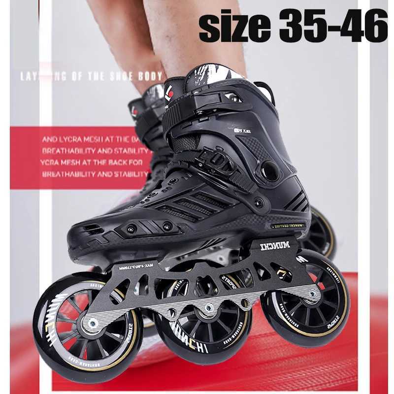 Inline Roller Skates Big Wheel Inline Skates for Downhill Street Road Fast Speed Roller Skating 3 Wheels Adults Roller Skate Sneakers size 35 36-image-1017654008