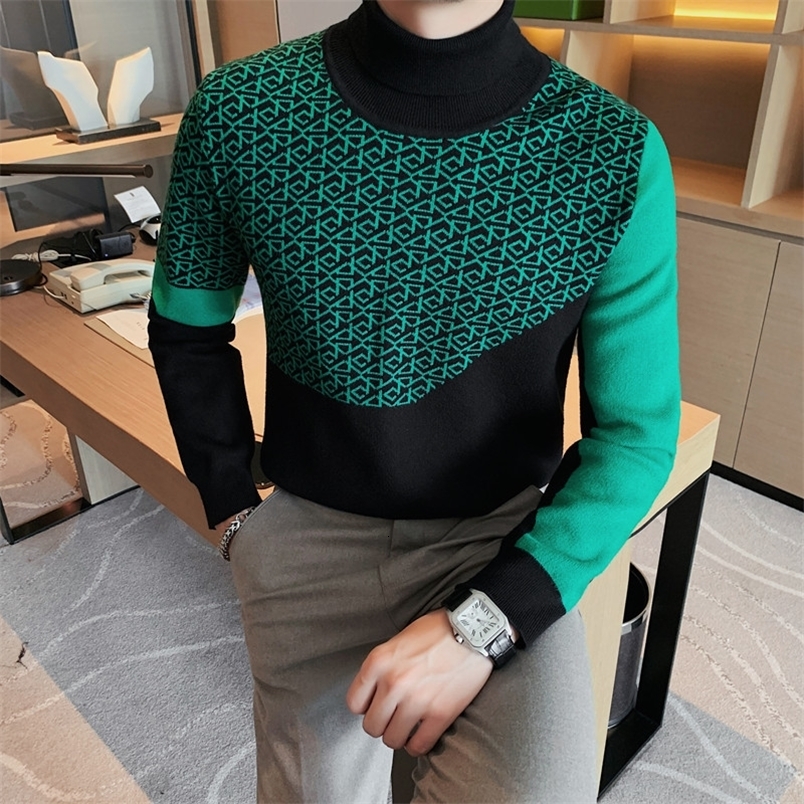 Winter Turtleneck Sweater Mens Knitted Thick Warm Knitted Pulled High Quality Mens Sweater Slim Fit Mens Jumper S-3XL 240907