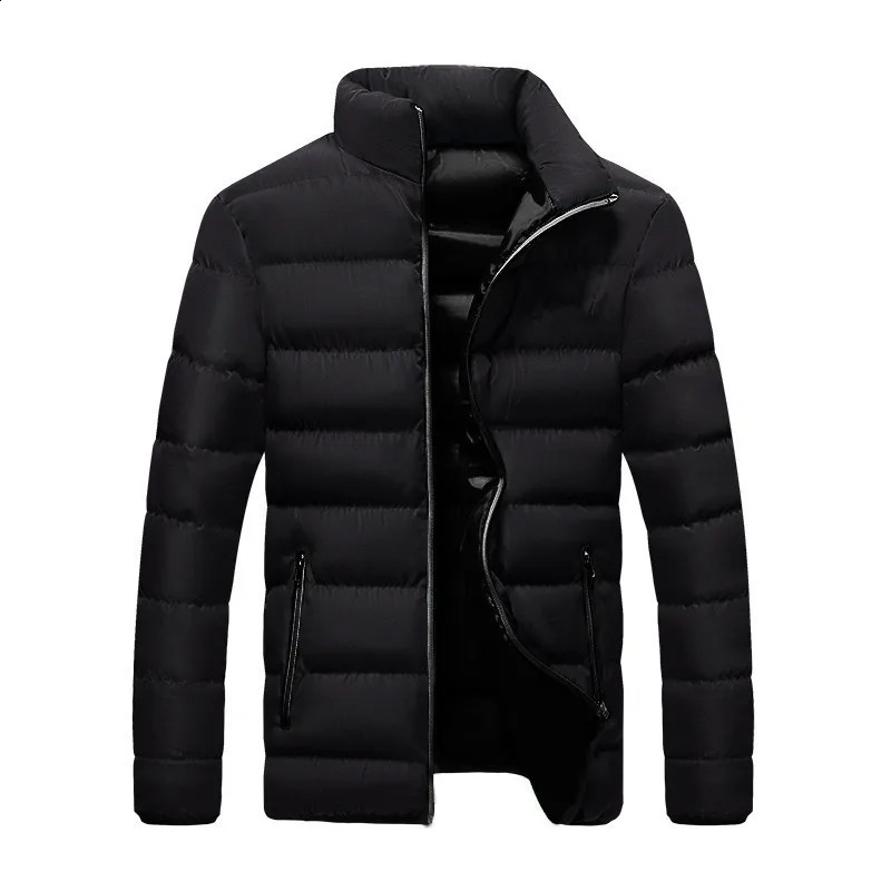 Winter jacket Long sleeve cottonpadded zipper mens standup collar plus size cotton 240907