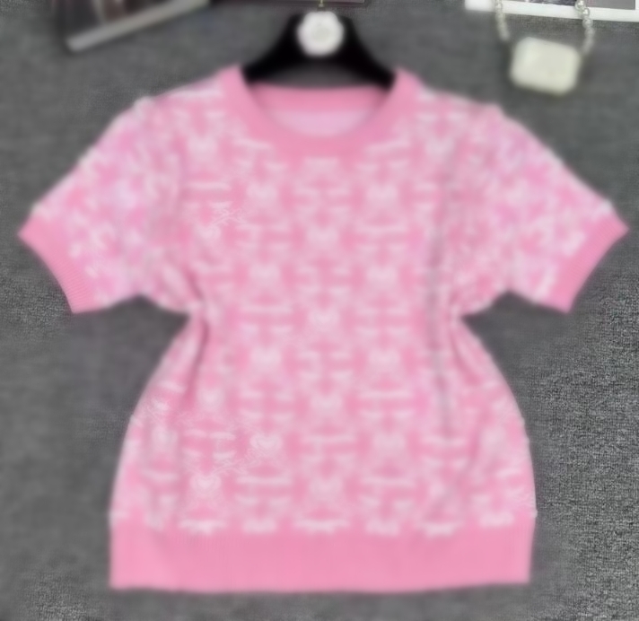 T-shirts en tricot pour femmes de créateur, nouveau T-shirt à manches courtes et col rond y2k, pull tricoté