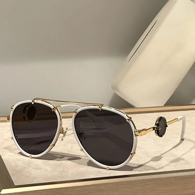 2024 New Sunglasses Men Women European Stylish High Quality Pilot Titanium Alloy Frame Eyewear UV400 Verve Business Travel Luxury Fashion Glasses