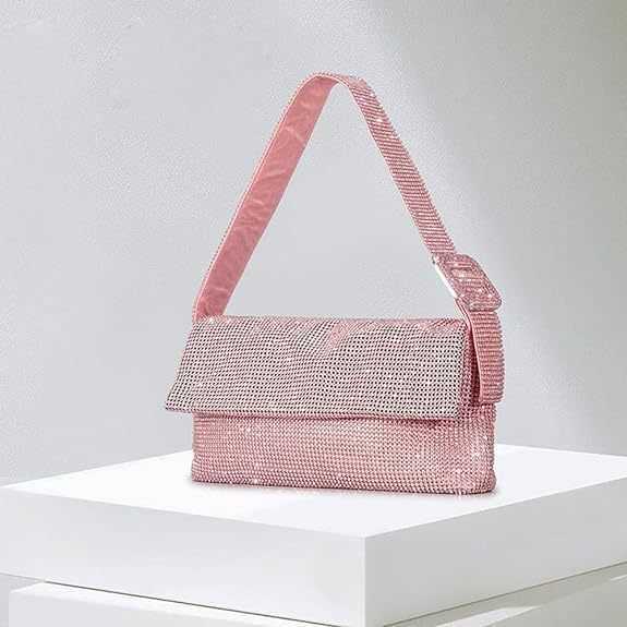 bling rhinestone handbag women's fashion, light luxury banquet bag, niche diamond studded square buckle shoulder bag 240915