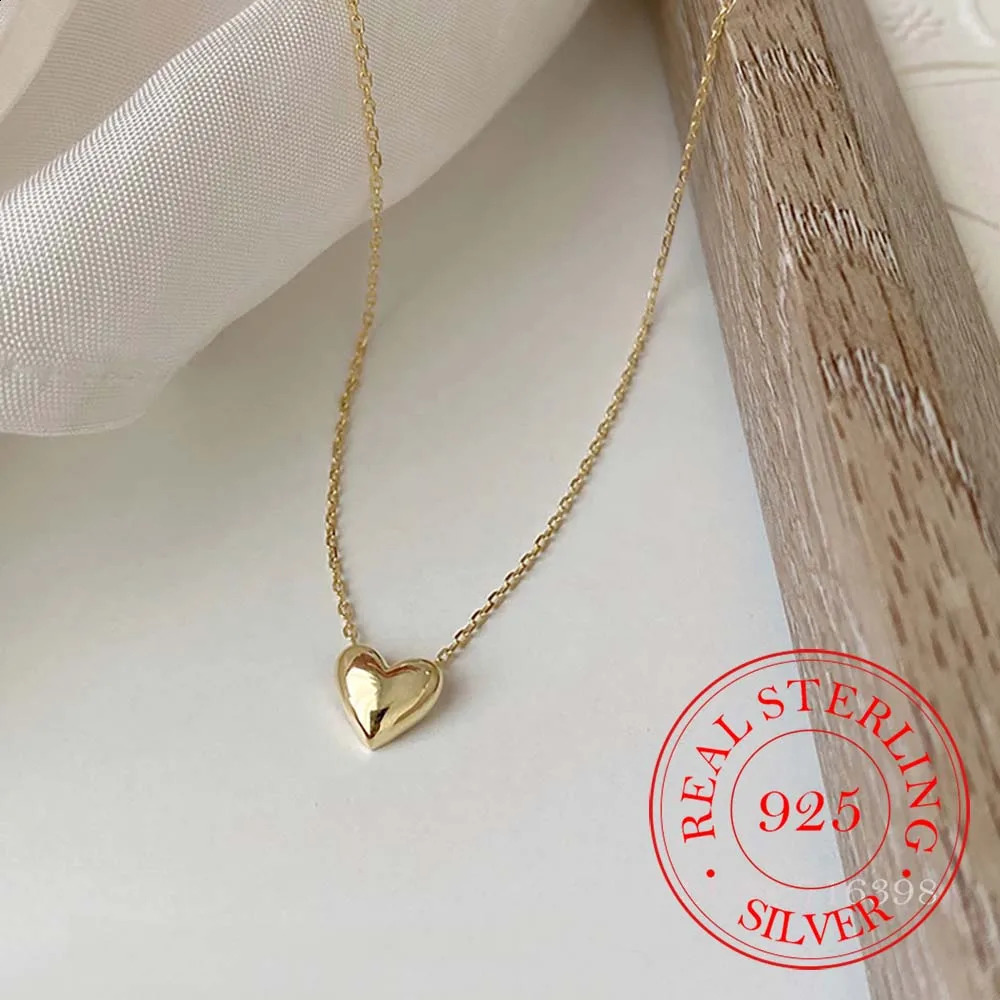 925 sterling silver classic love heart necklace womens pendant 14K gold-plated necklace wedding party jewelry gift 240906