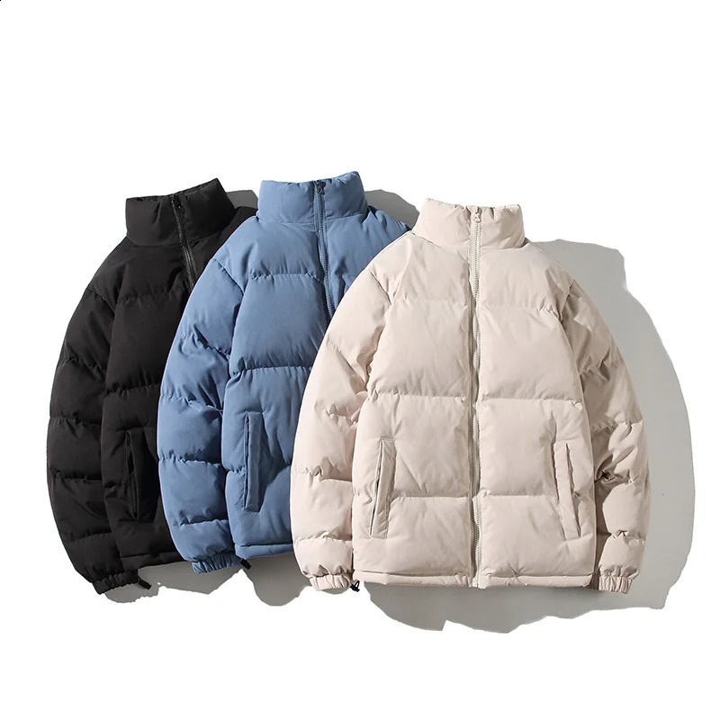 Winter Warm Jacket Mens Parka Solid Thicken Streetwear Windproof Coat Fashion Male Loose Collar 5XL 240907