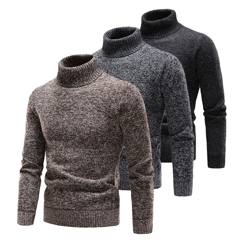 Pull à col roulé pour hommes et pulleys tricotés pour hommes d'hiver poulies laine de laine de vêtements solides 240907