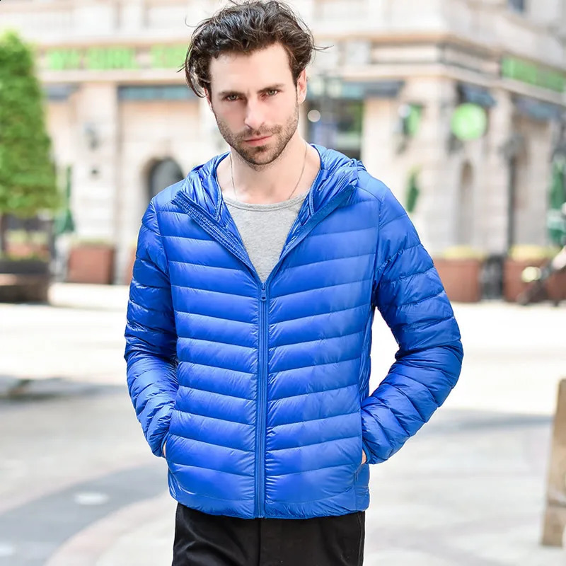 est fashion men winter jacket white duck down warm short coat mens slim spring autumn casual top parkas S-3XL 240903