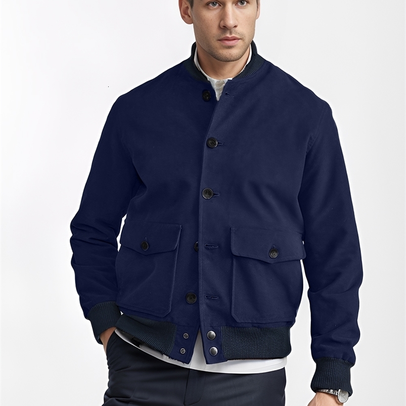 Vêtements pour hommes printemps et saison d'automne couleur solide veste en laine à poitrine simple mode décontracté haut y240906