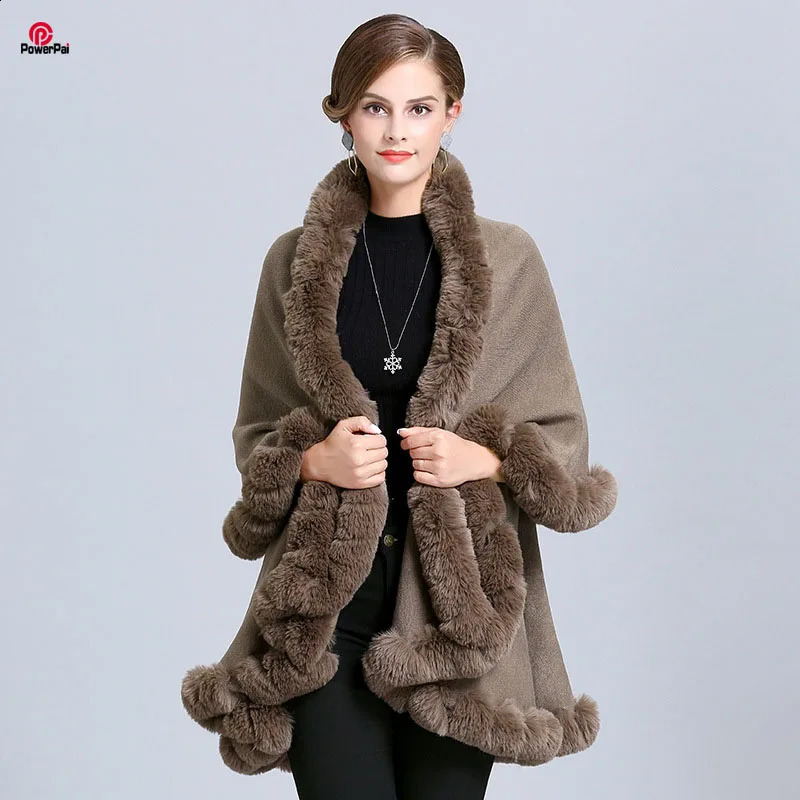 Fashionable handmade decorative rabbit fur coat with open collar womens doublelayerk nittedo penc ollarw ools weatera rtificialf 240909