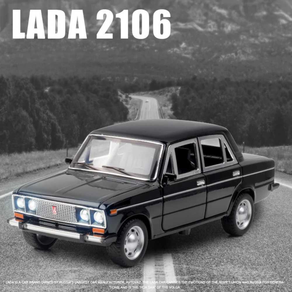 Electric/RC Car 1 24 LADA 2106 Alloy Car Model Sound And Light Effect Diecast Vehicles Car Toys For Boys Birthday Gift Kids Toys Car CollectionG2-image-1017763082