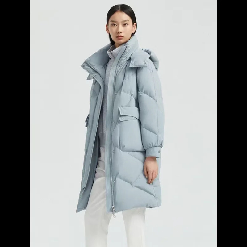 Thickened Down Jacket for Women Casual Parkas Clothes Hooded Stylish Coat Female Windproof Outerwear Keep Warm Winter 2023 240907