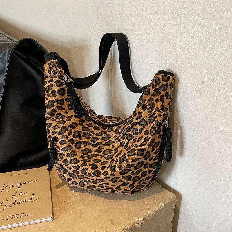 Leopard Pattern Large Capacity Simple Shoulder Bags 2024 High Quality Versatile Sewing Thread Womens Crossbody Bolso Mujer 240906Z