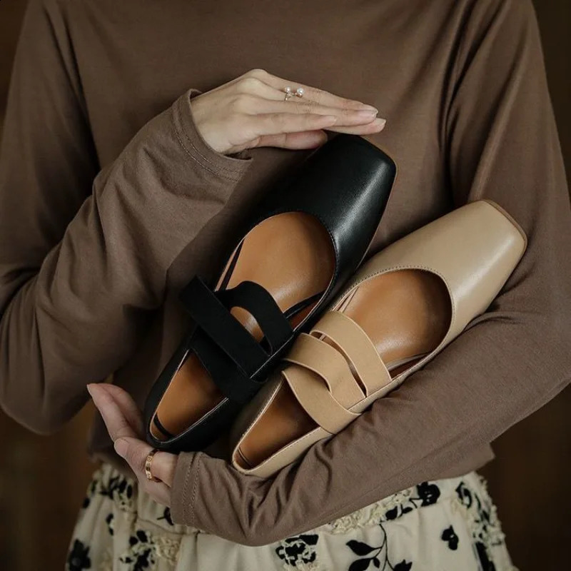 Gothic Ladies Summer Footwear Shoes for Women Black Square Toe Japanese Style Lolita with Medium Heels Mary Jane Spring 3 e727