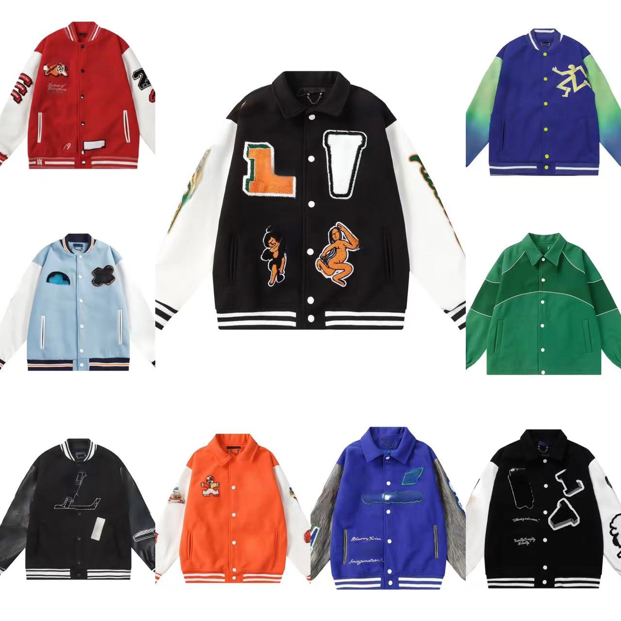 LUXU Mens Womens Jacket Windbreaker Bomber Jacket Coat High Quality Designer Jacket Varsity Jacket Men baseball Jacket Hip Hop Leather Sleeves Sport
