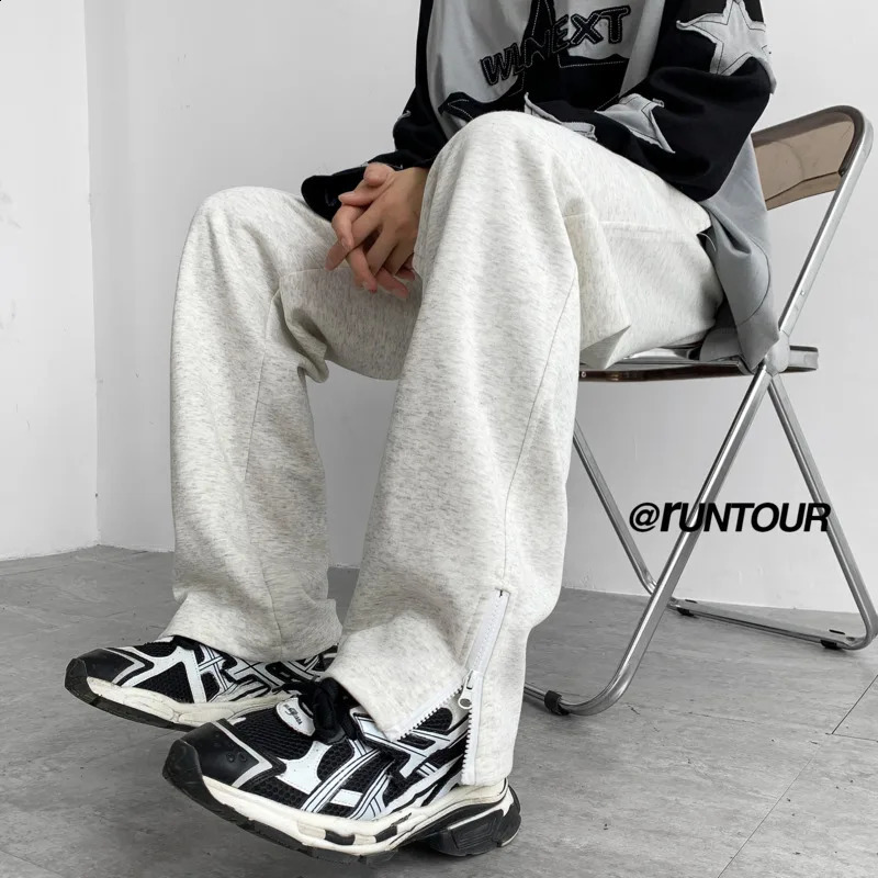 Pantalons de sport noir gris pour hommes à la mode ultra-fin pantalon de jambe masculine pour hommes pantalons de sport droit en vrac pour hommes