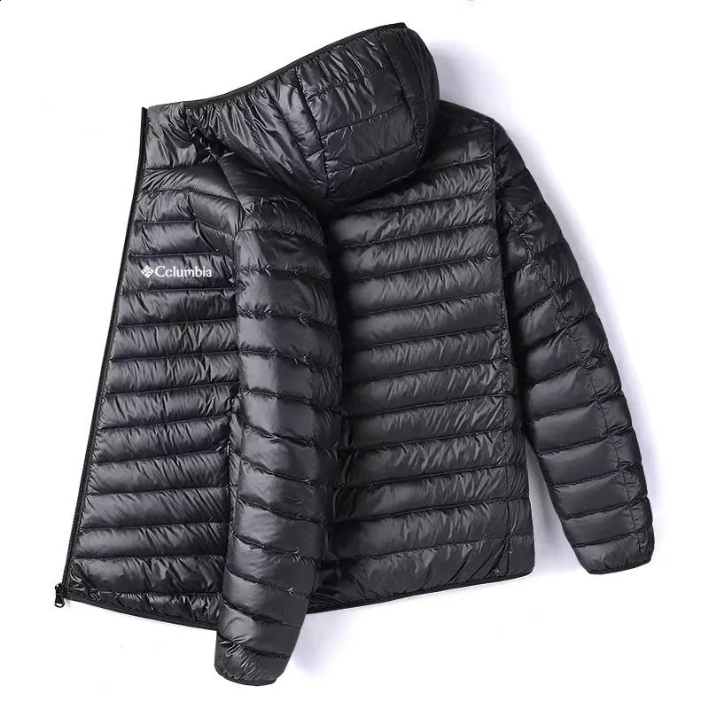 Winter Mens Warm Casual Jacket with Down Cotton Filled Zipper Upright Collar Hat Letter Printing Versatile 240902